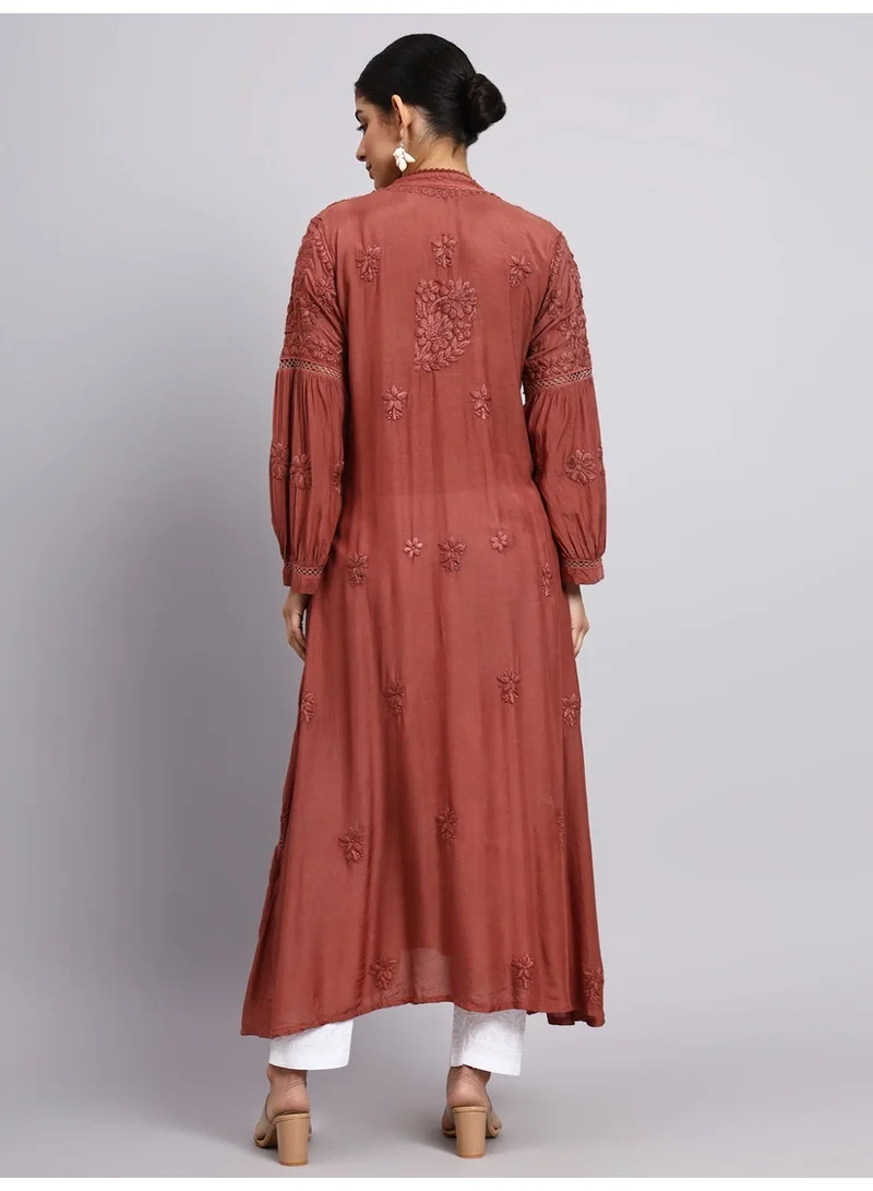 الايا كورتا موسلين مطرز يدويًا للنساء من شيكانكاري-AL4100